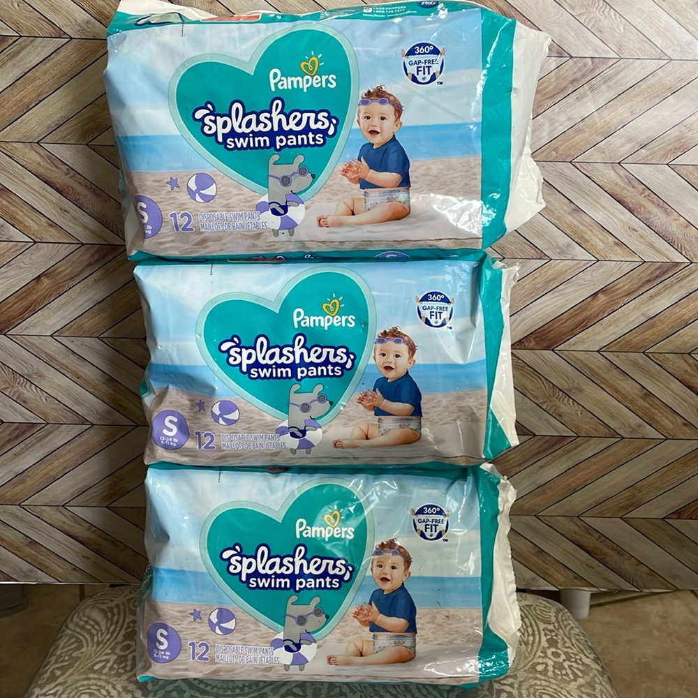 Pampers swim‎ diapers baby size Small 13-24 lbs 3 packs of 12 each pack